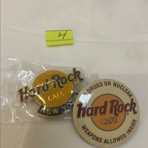 Hard Rock Cafe New York Pin and Button Set